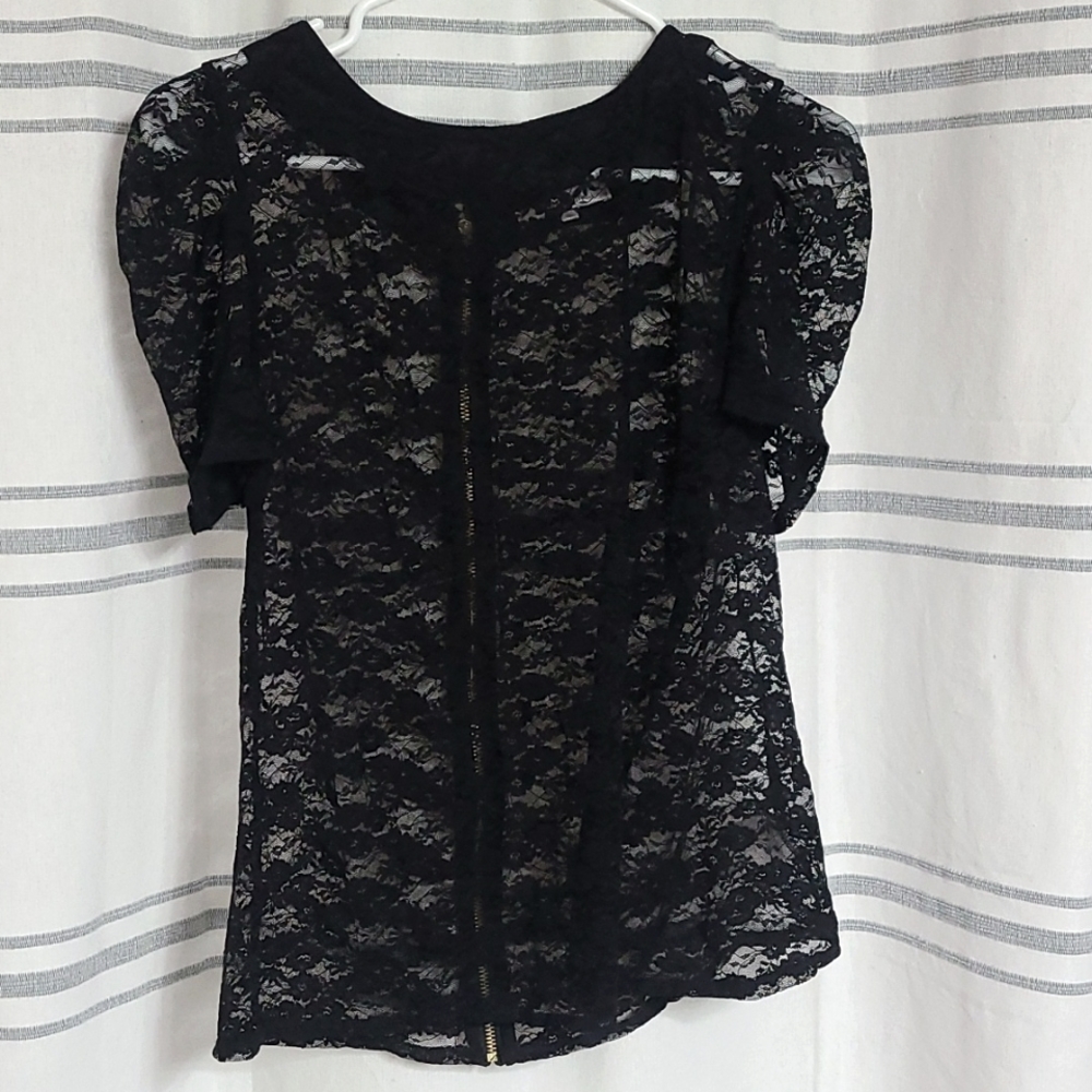 See-through lace women's shirt